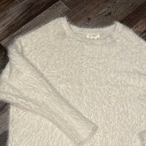 Jessica Simpson Fuzzy Sweater Size Large Oatmeal Beige Color